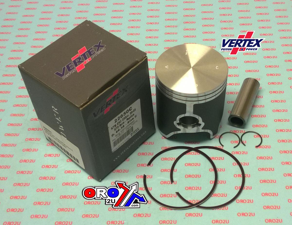 PISTON KIT VERTEX 67.5 KTM EXC 250 00-05, VERTEX 22650110 OS +1.10 thumbnail 2