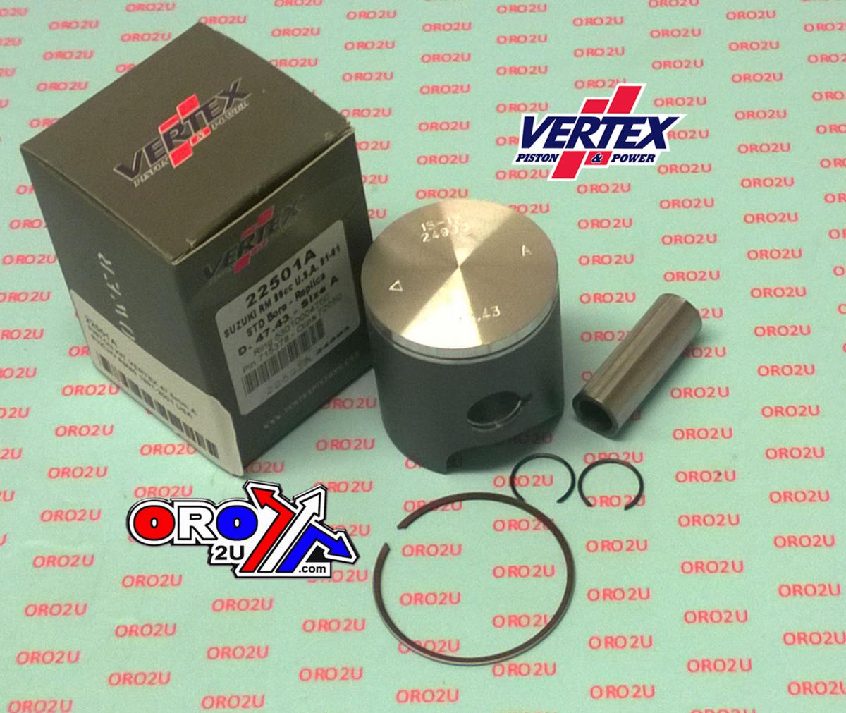 PISTON KIT VERTEX 47.5 B SUZUKI RM 80 91-01 USA, VERTEX 22501B image 1