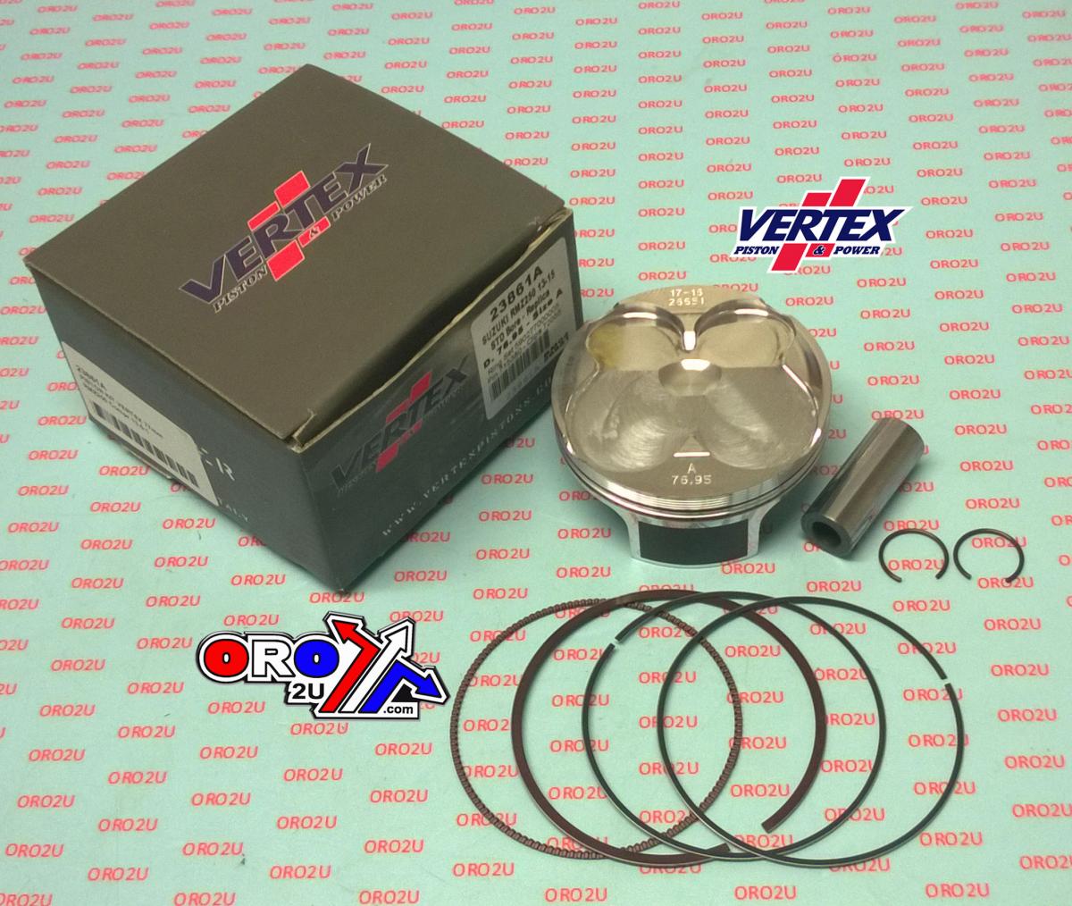 PISTON KIT VERTEX 77.0 C SUZUKI RMZ 250 13-15, VERTEX 23861C COMPR 13,5:1 thumbnail 2