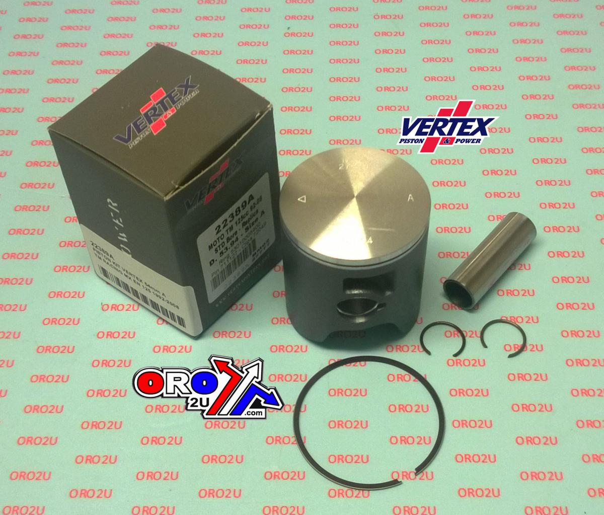 PISTON KIT VERTEX 54 D TM RACING MX/EN 125 92-08, VERTEX 22389D image 1