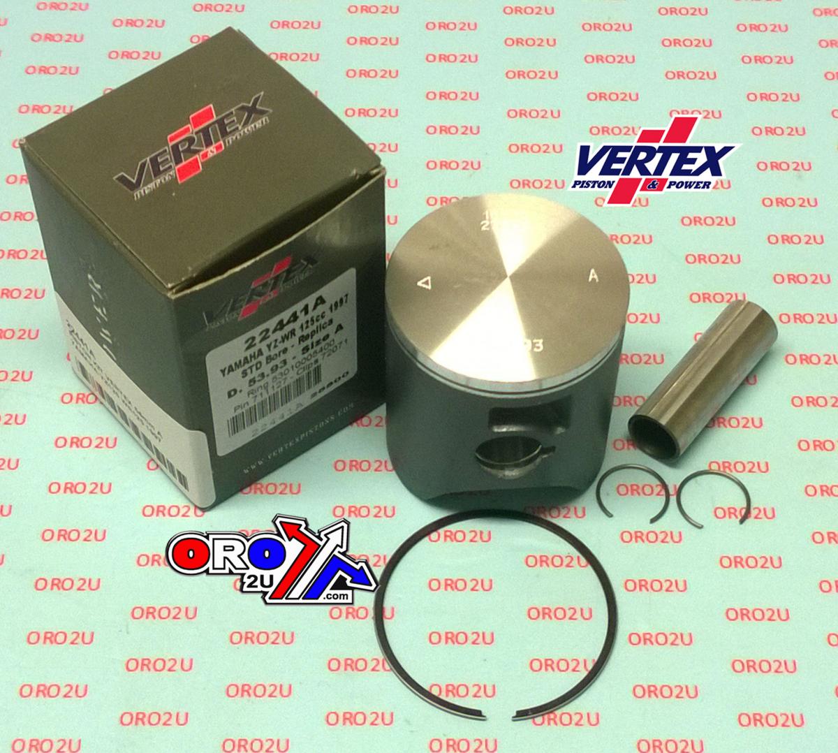 PISTON KIT VERTEX 54.0 E YAMAHA YZ/WR 125 1997, VERTEX 22441E image 1