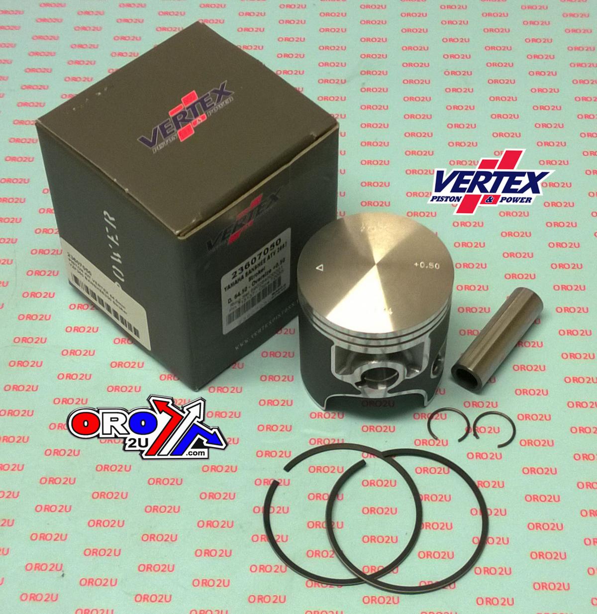 PISTON KIT VERTEX 65.5 YAMAHA YZF 350 UPTO 2007, VERTEX 23607150 OS+1.50 350 BANSHEE STROKER image 1