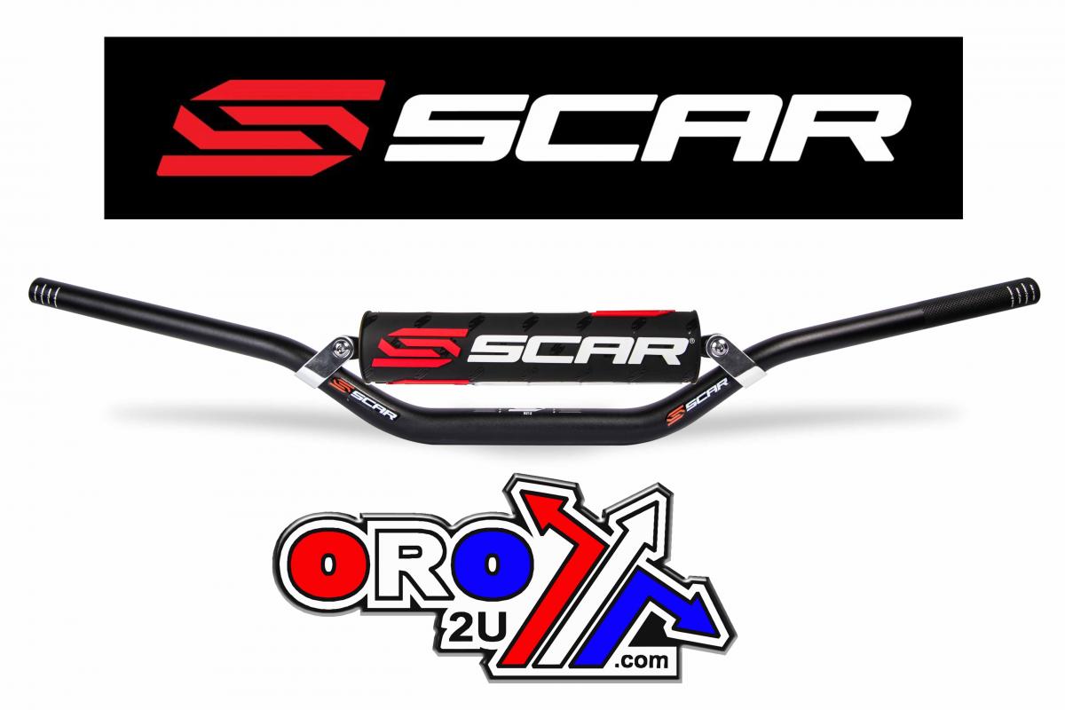 HANDLEBAR BLACK EVOLUTION X2 28.6 WITH CROSSBAR RC STYLE BAR PAD SCAR S9212BK thumbnail 2