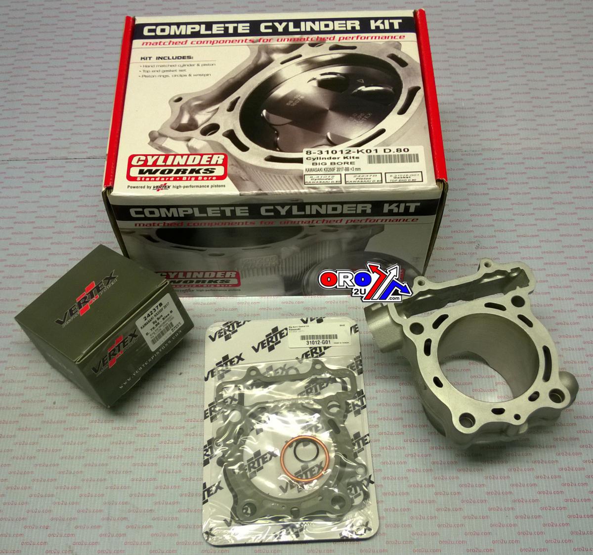 CYLINDER KIT 17-18 KX250F 80, WORKS CYLINDER 31012-K01 BIG BORE, KX250F KAWASAKI thumbnail 2