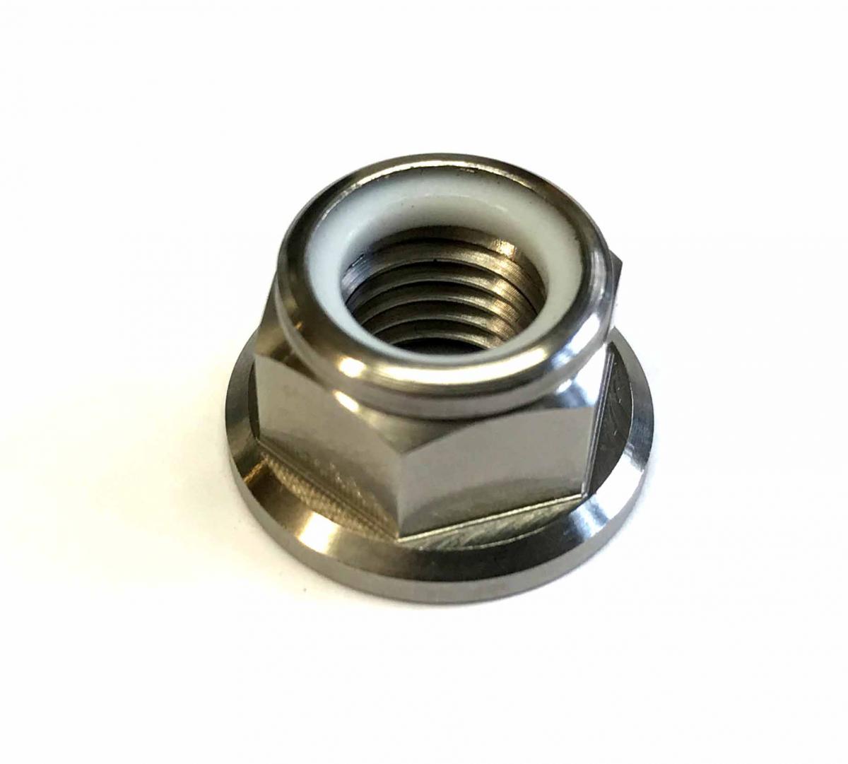 TITANIUM GR5 M10X1.25mm NUT, NYLON FLANGE NUT/ EACH thumbnail 2