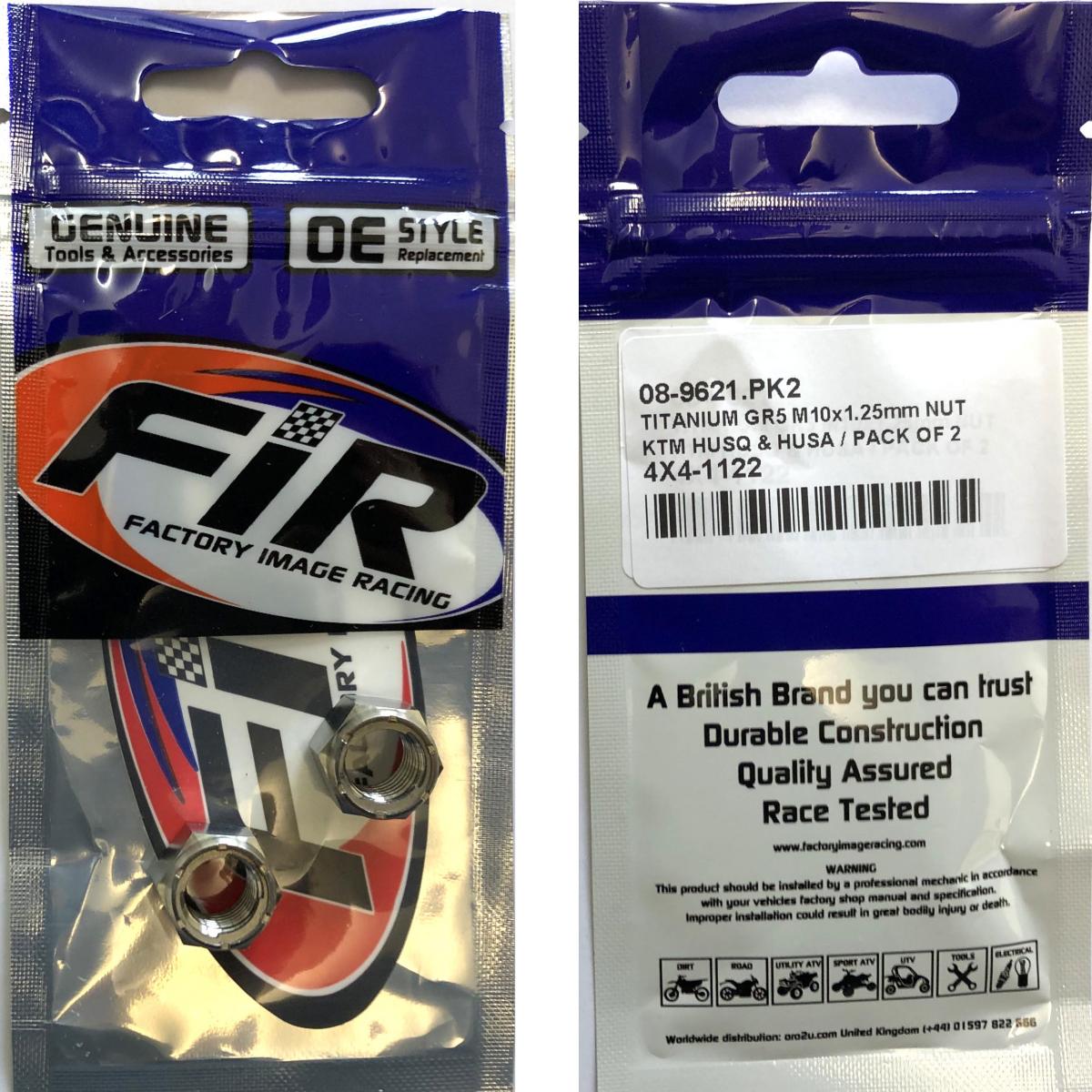 TITANIUM GR5 M10x1.25mm NUT, KTM HUSQ & HUSA / PACK OF 2, (54310086100 METRIC FINE) thumbnail 3