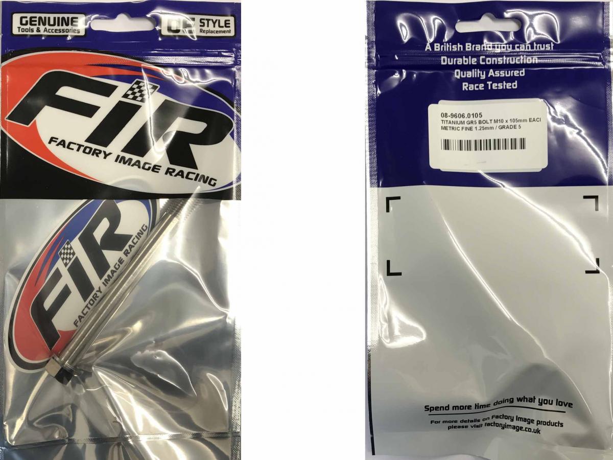 TITANIUM GR5 BOLT M10 x 105mm EACH, METRIC FINE 1.25mm / GRADE 5, / KTM REF: 54603013000 thumbnail 4