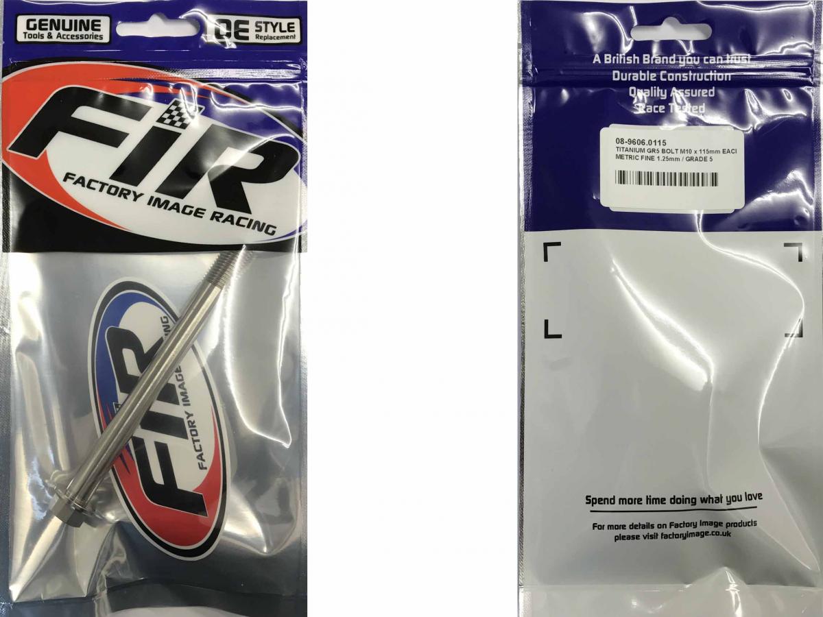 TITANIUM GR5 BOLT M10 x 115mm EACH, METRIC FINE 1.25mm / GRADE 5, / KTM REF: 77203014000 thumbnail 5