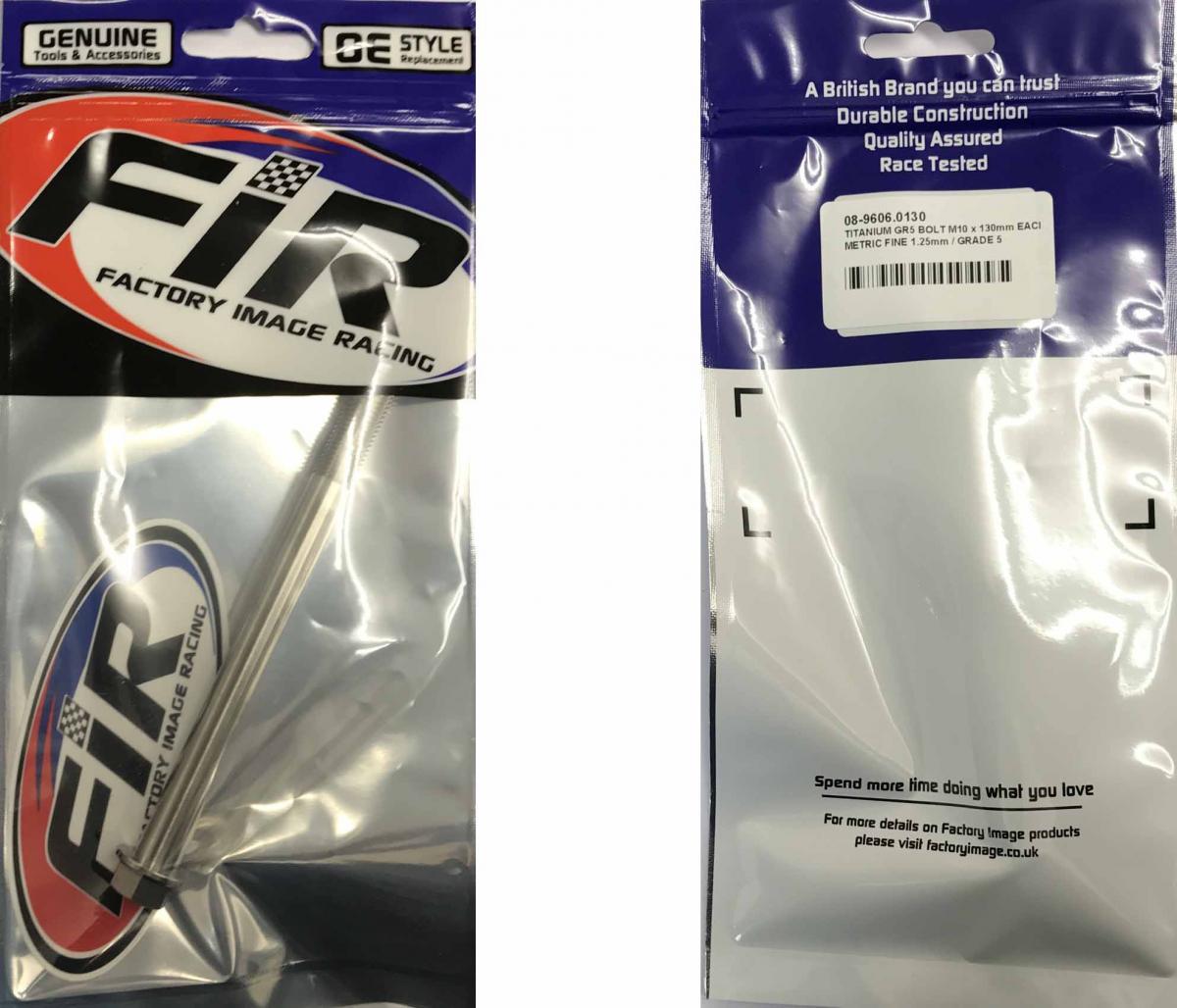 TITANIUM GR5 BOLT M10 x 130mm EACH, METRIC FINE 1.25mm / GRADE 5, / APRILIA REF : 030115 thumbnail 4