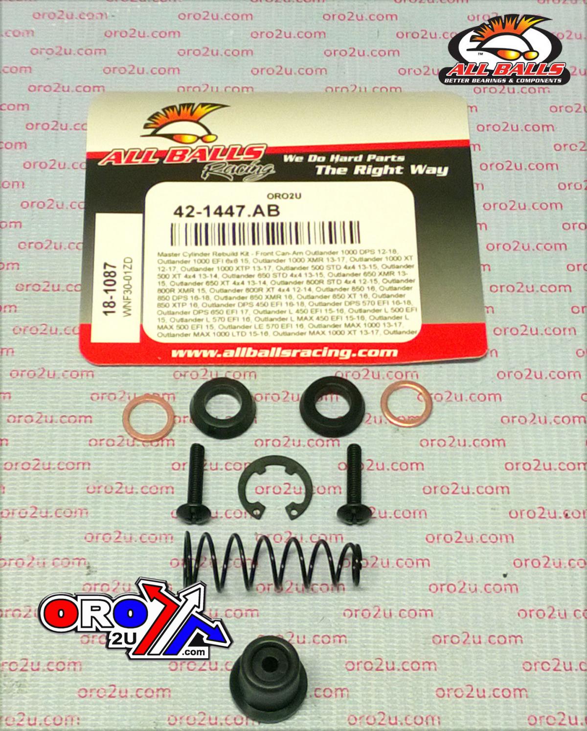 BRAKE MASTER CYL REBUILD KIT ALLBALLS, ALLBALLS 18-1087 CAN-AM OUTLANDER/RENEGADE 13-22 FRONT thumbnail 2