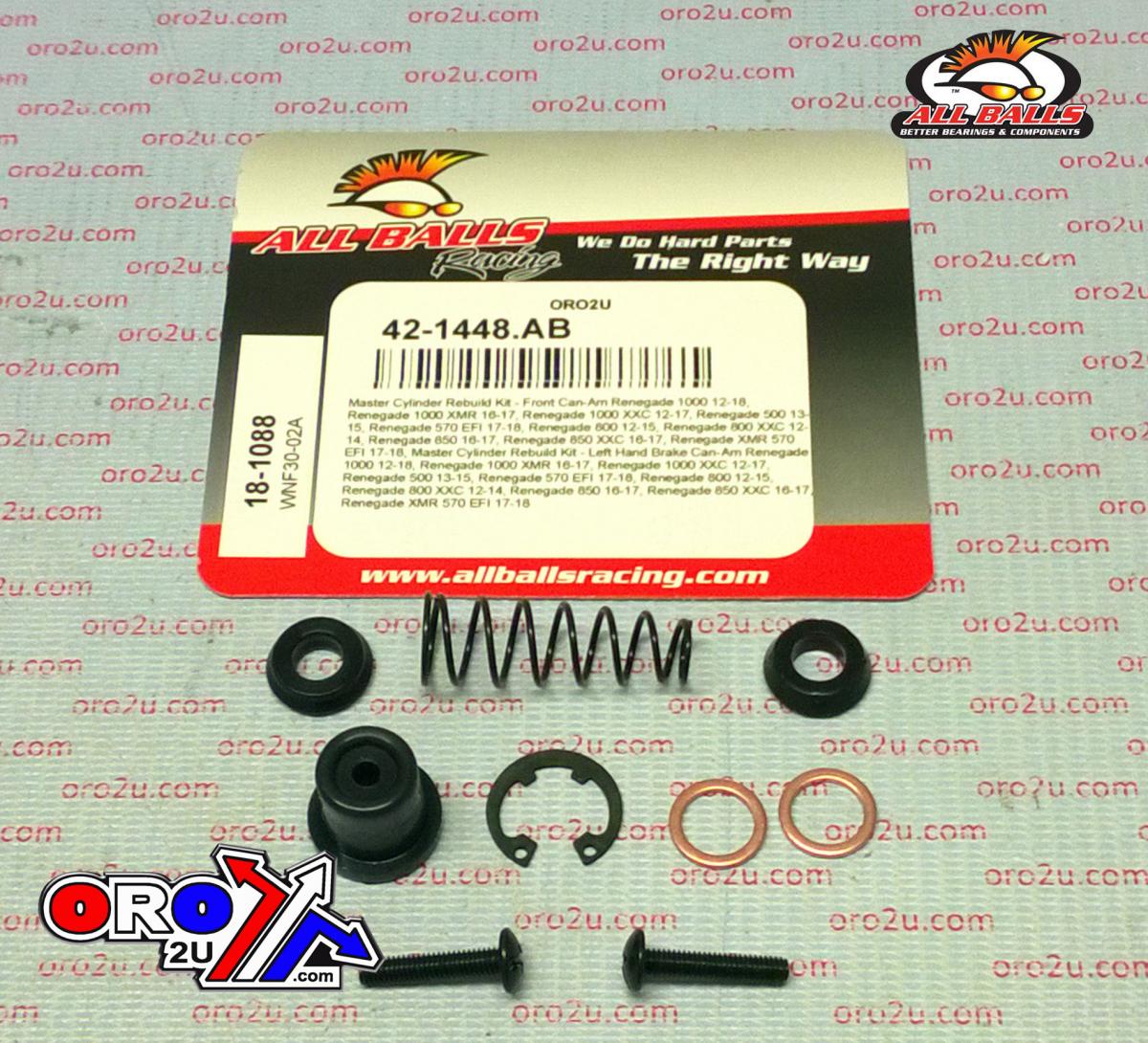BRAKE MASTER CYL REBUILD KIT ALLBALLS, ALLBALLS 18-1088 CAN-AM RENEGADE/OUTLANDER 12-22 FRONT thumbnail 2