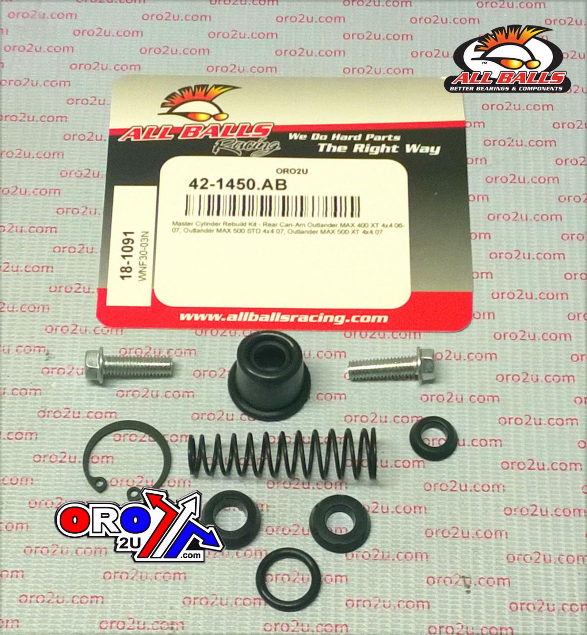 BRAKE MASTER CYL REBUILD KIT ALLBALLS, ALLBALLS 18-1091 CAN-AM OUTLANDER MAX 07 REAR thumbnail 2