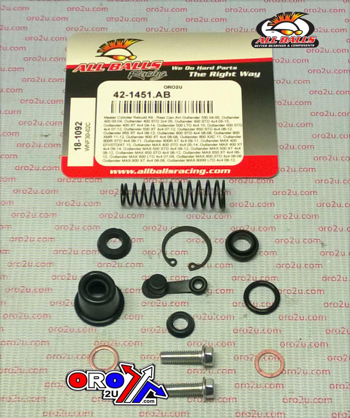 BRAKE MASTER CYL REBUILD KIT ALLBALLS, ALLBALLS 18-1092 CAN-AM OUTLANDER/RENEGADE 07-15 REAR thumbnail 2