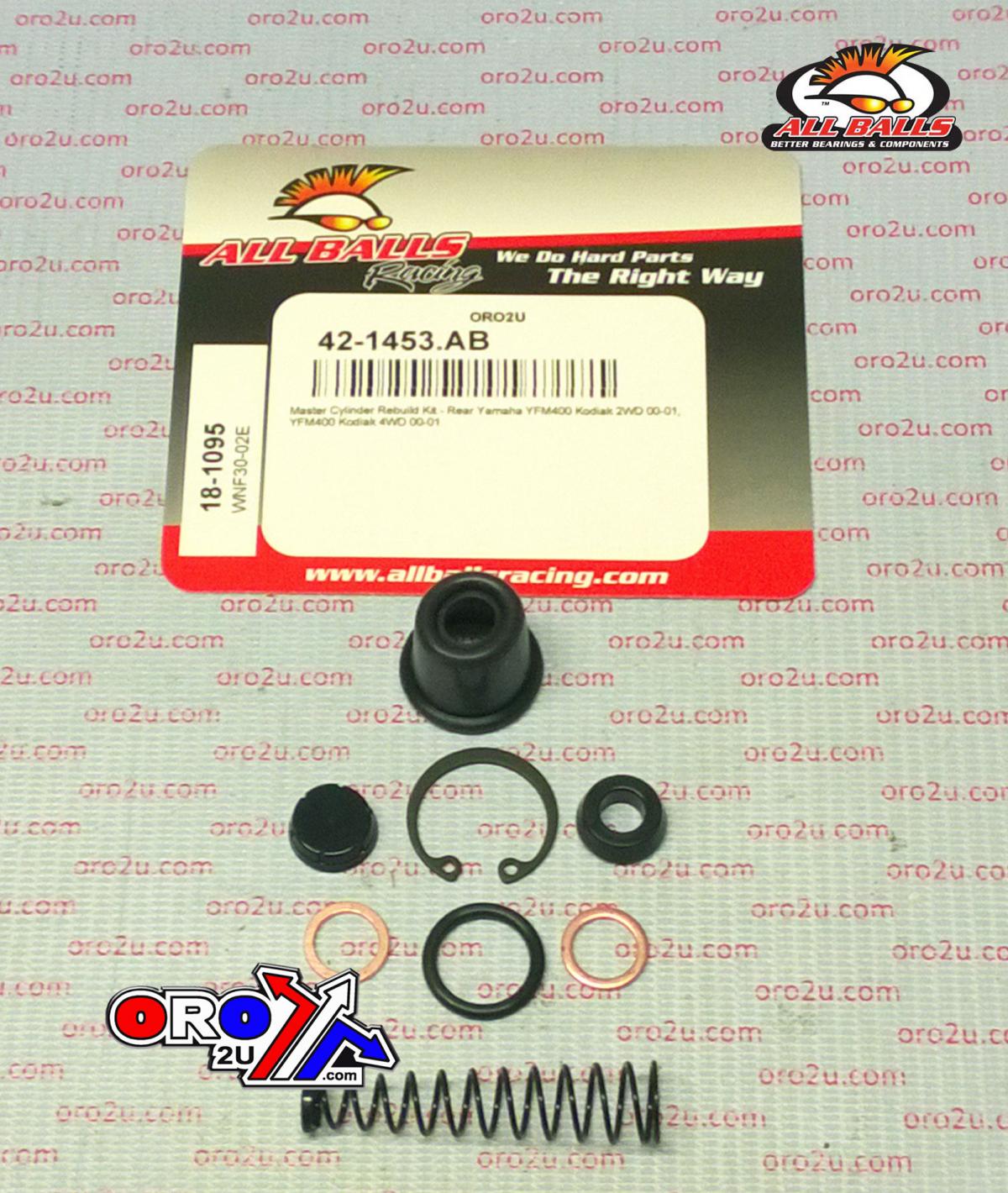 BRAKE MASTER CYL REBUILD KIT ALLBALLS, ALLBALLS 18-1095 YAMAHA YFM400 REAR thumbnail 2