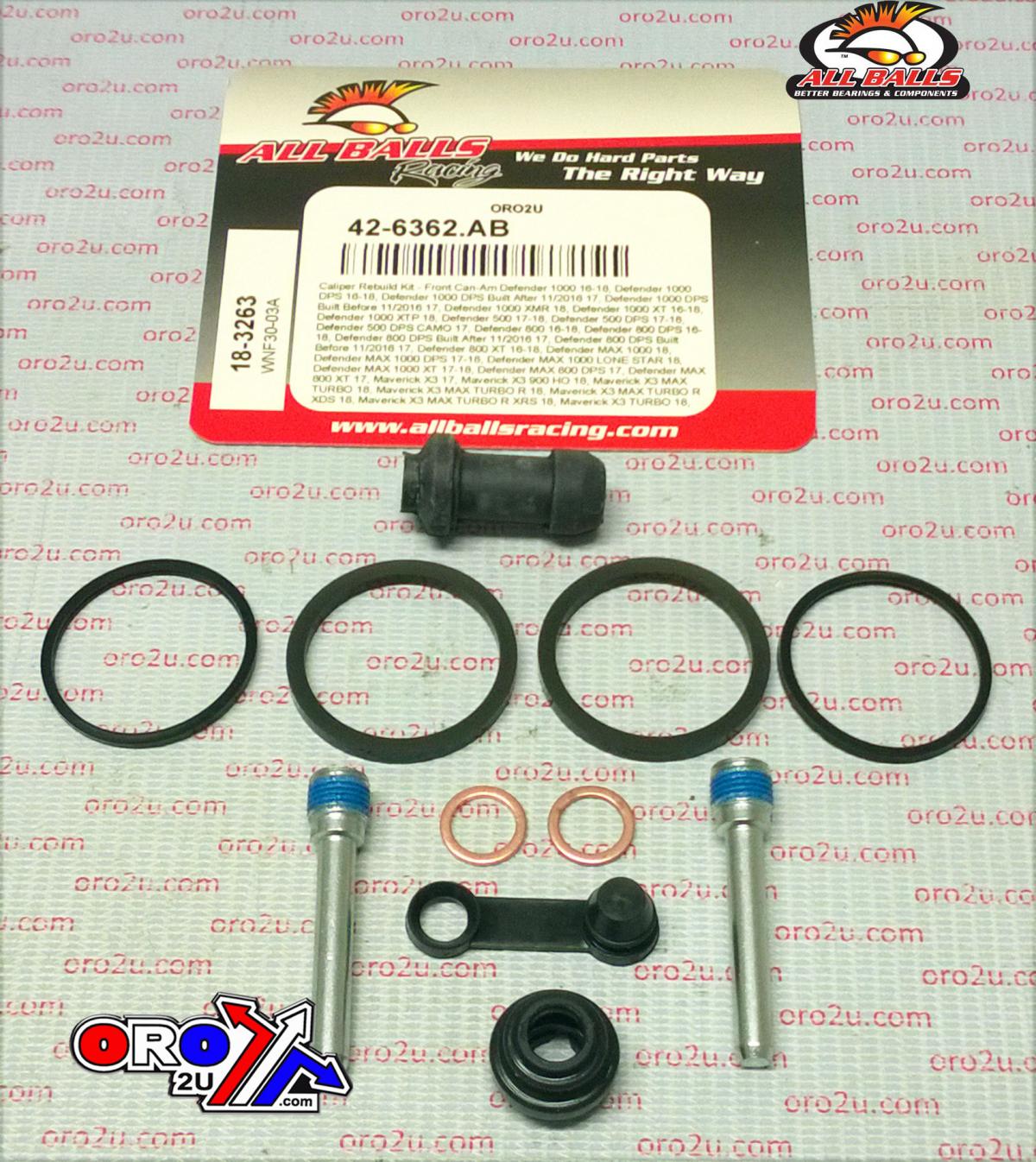 BRAKE CALIPER REBUILD KIT ALLBALLS, ALLBALLS 18-3263 CAN-AM ATV 16-22 FRONT AND REAR thumbnail 2