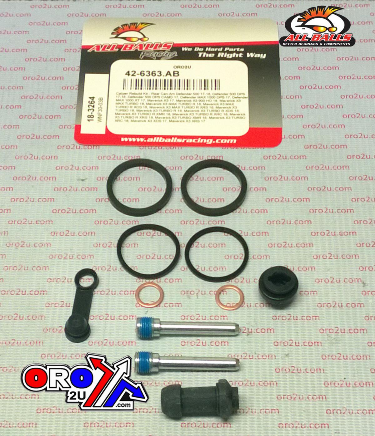BRAKE CALIPER REBUILD KIT ALLBALLS, ALLBALLS 18-3264 CAN-AM ATV UTV 17-22 REAR thumbnail 2