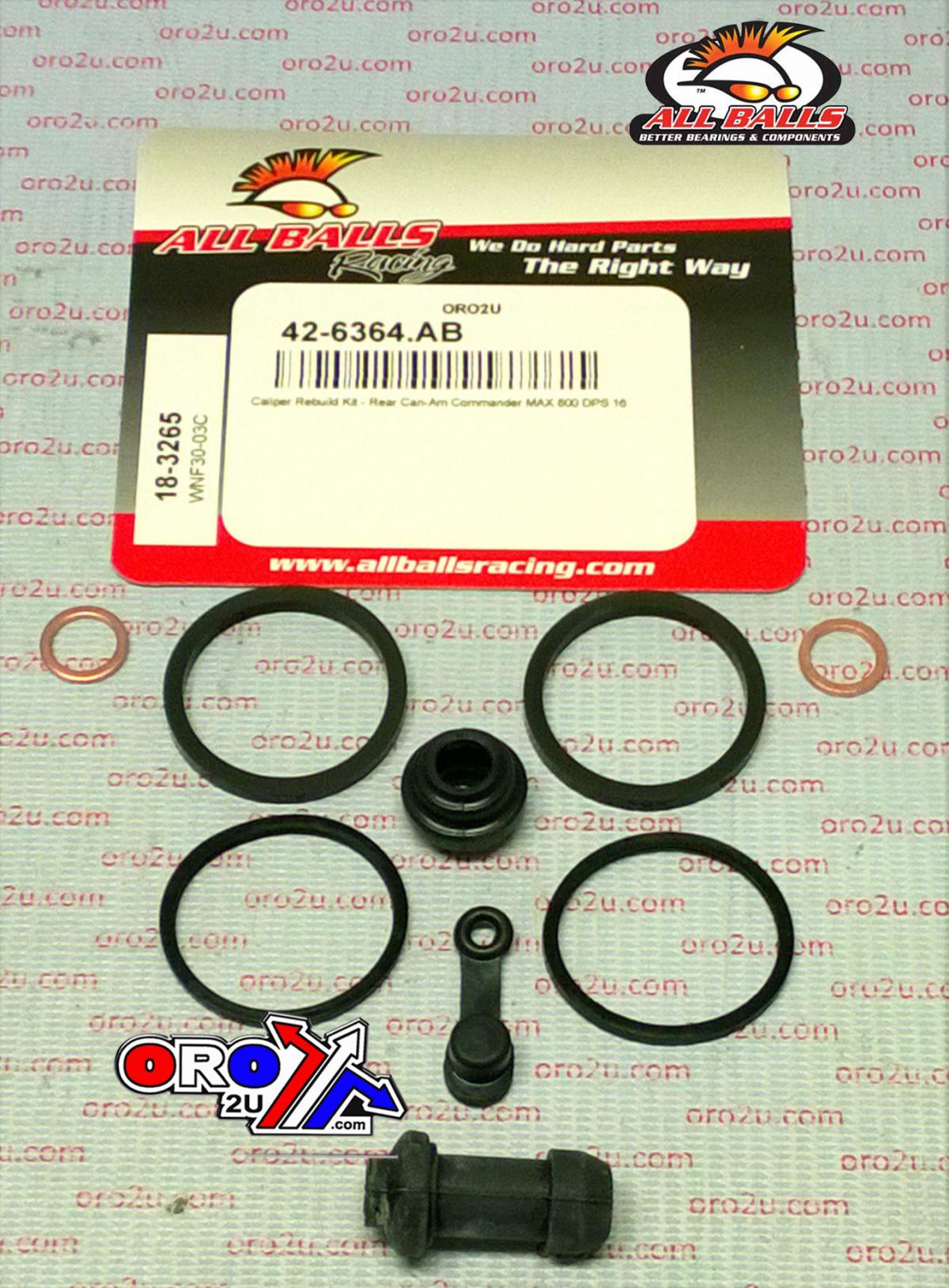 BRAKE CALIPER REBUILD KIT ALLBALLS, ALLBALLS 18-3265 CAN-AM MAX800 DPS 16-20 REAR thumbnail 2