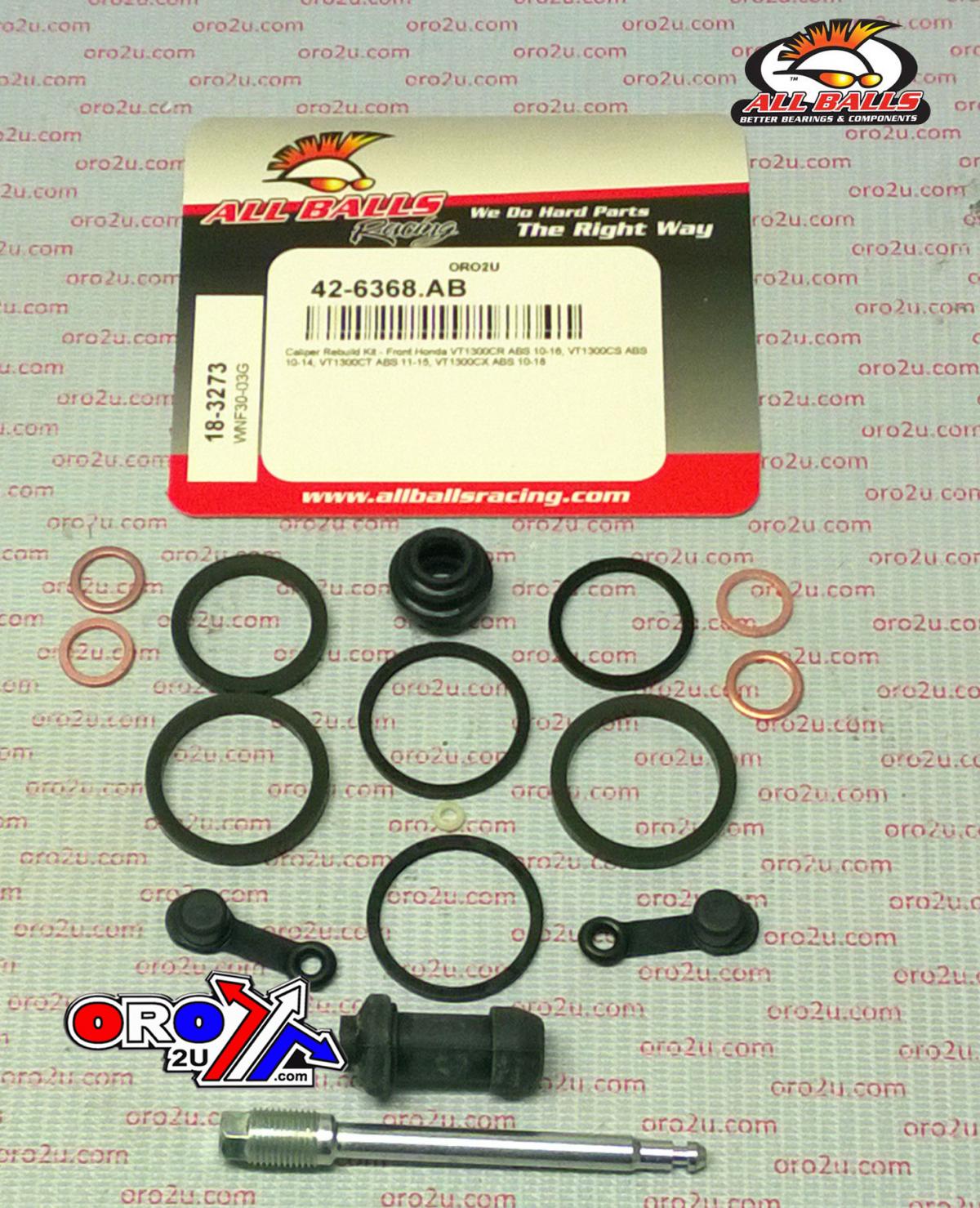 BRAKE CALIPER REBUILD KIT ALLBALLS, ALLBALLS 18-3273 HON VT1300 10-19 FRONT thumbnail 2