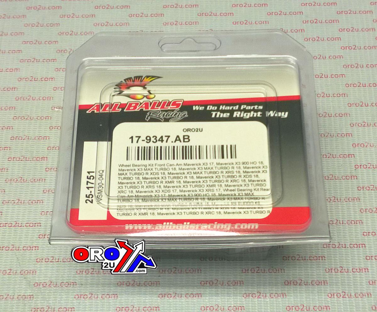 WHEEL BEARING KIT FRONT & REAR 17-22 CAN-AM, ALLBALLS 25-1751 ATV/UTV thumbnail 3
