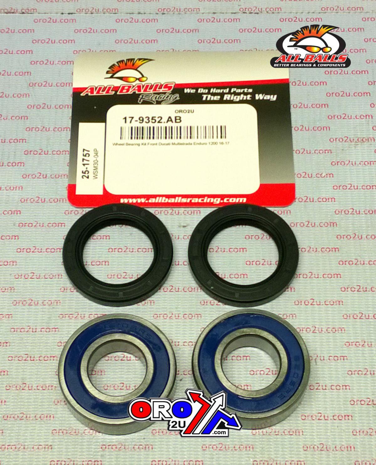 WHEEL BEARING KIT FRONT 16-20 DUCATI MULTISTRADA, ALLBALLS 25-1757 ROAD thumbnail 2
