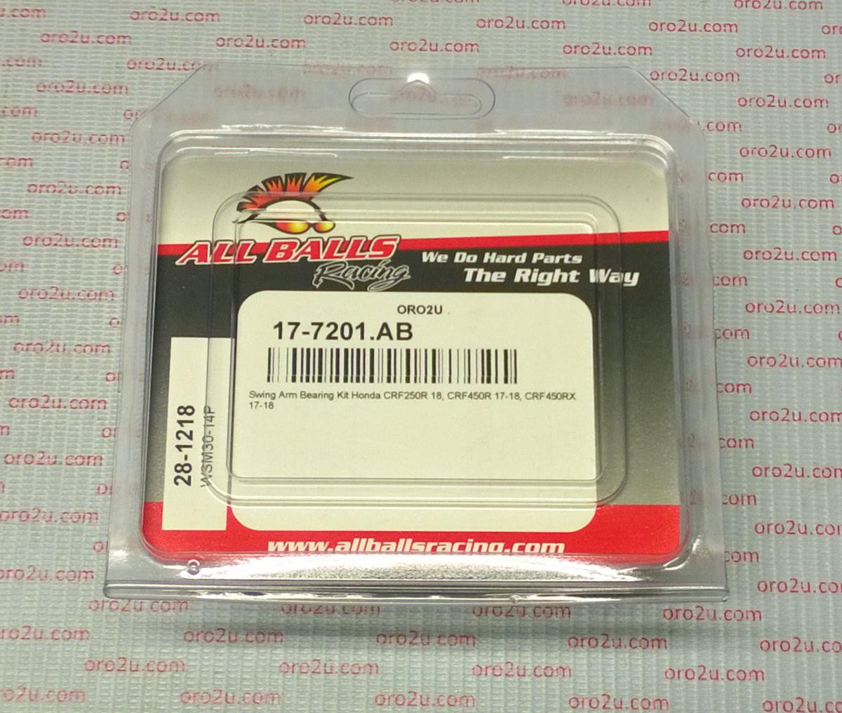 SWINGARM BEARING KIT ALLBALLS, ALLBALLS 28-1218 HONDA CRF250/450 17-22 thumbnail 3