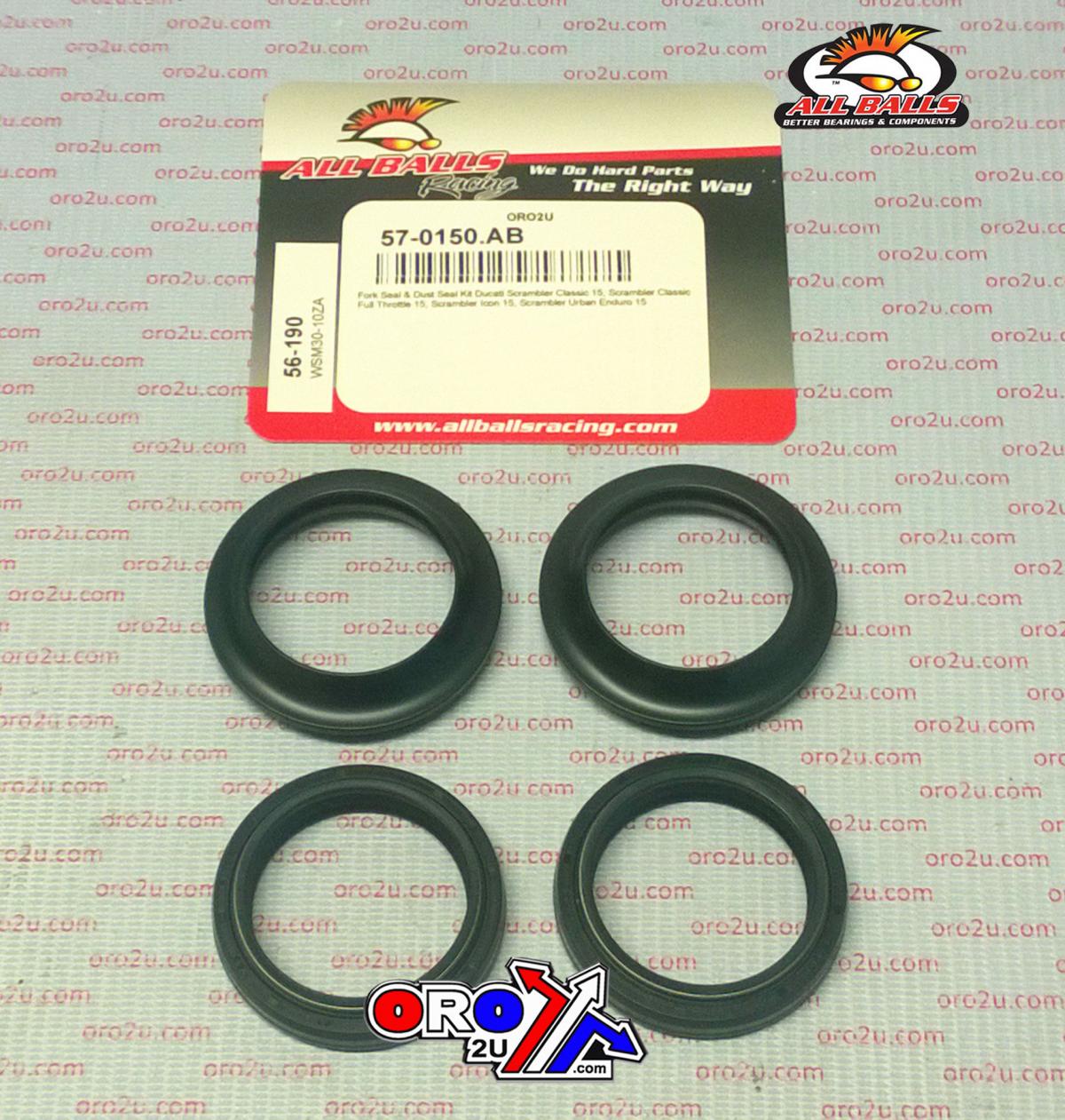 SEAL WIPER SET ALLBALLS, ALLBALLS 56-190 FORK SEAL KIT thumbnail 2