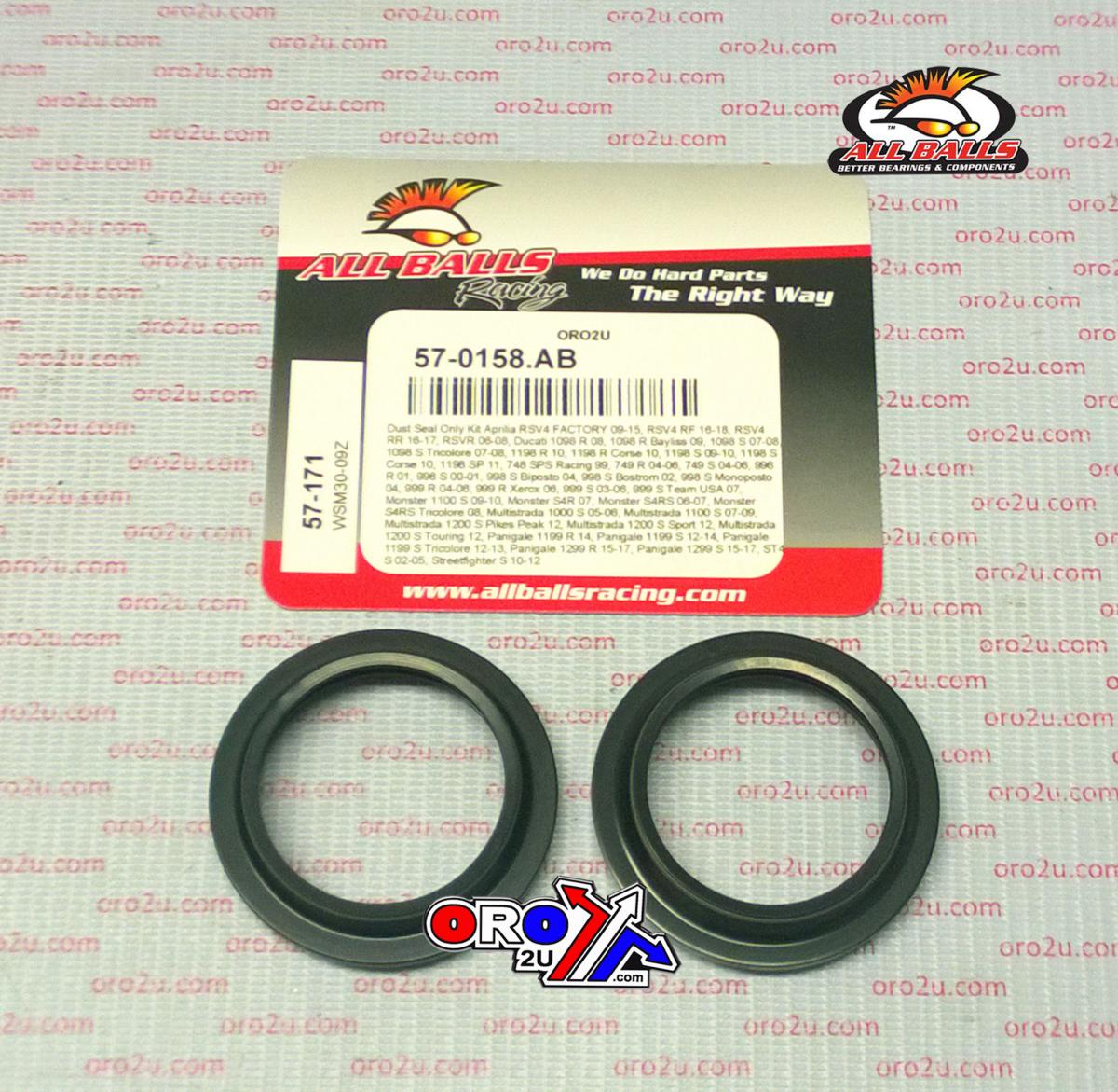 FORK DUST SEAL SET ALLBALLS, ALLBALLS 57-171 DUST SEAL KIT thumbnail 2