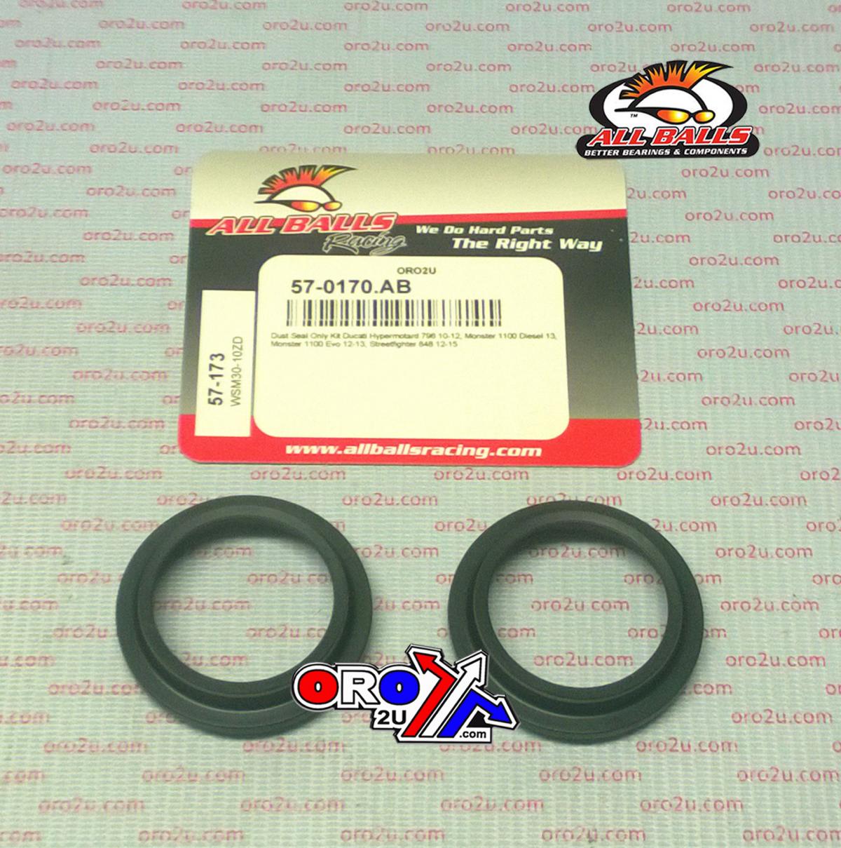 FORK DUST SEAL SET ALLBALLS, ALLBALLS 57-173 DUST SEAL KIT image 1
