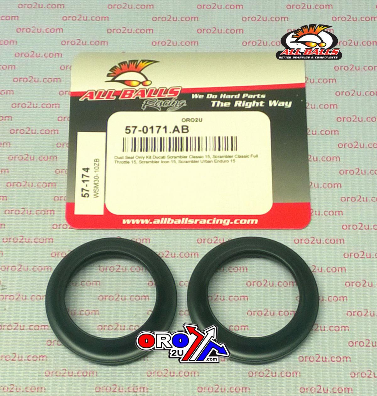 FORK DUST SEAL SET ALLBALLS, ALLBALLS 57-174 DUST SEAL KIT image 1