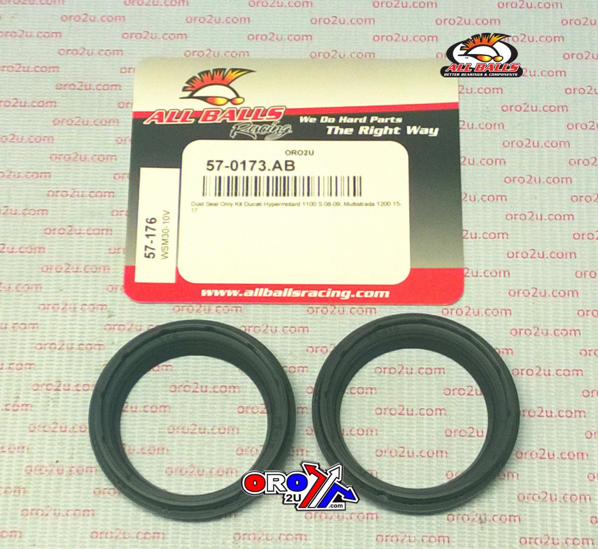 FORK DUST SEAL SET ALLBALLS, ALLBALLS 57-176 DUST SEAL KIT image 1