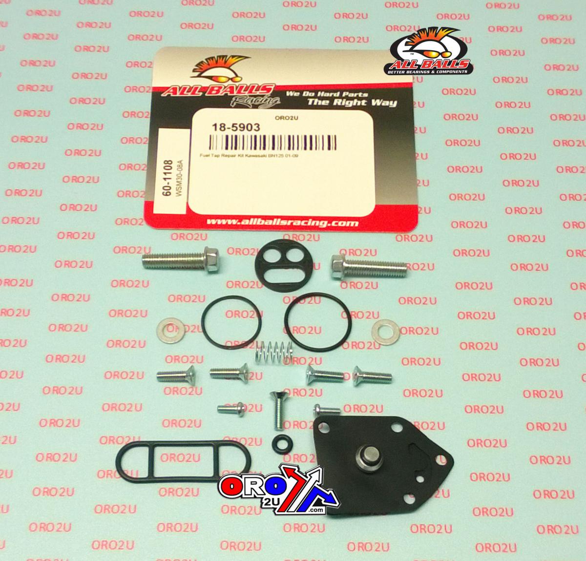 FUEL TAP REPAIR KIT ALLBALLS, ALLBALLS 60-1108 KAW BN125 01-09 thumbnail 2
