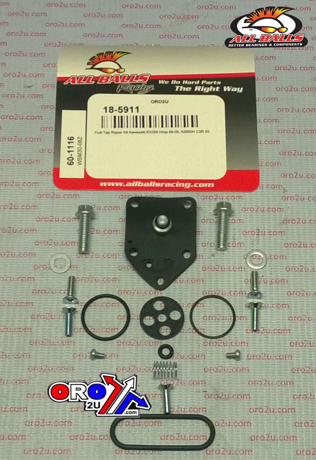 FUEL TAP REPAIR KIT ALLBALLS, ALLBALLS 60-1116 KAW EX250 88-09 thumbnail 2