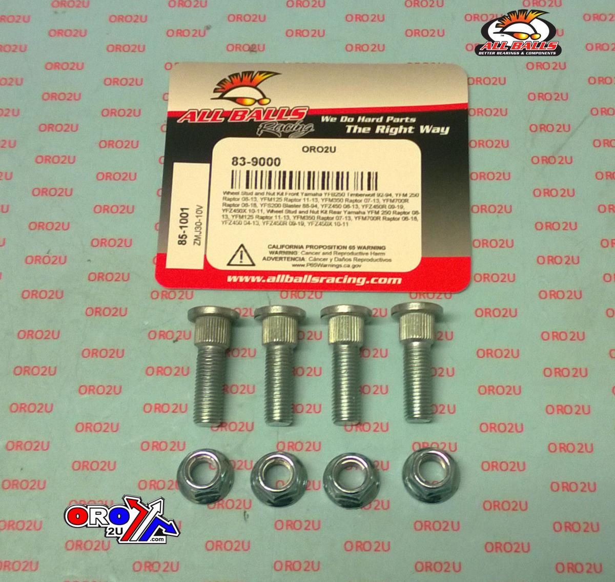 WHEEL STUD AND NUT KIT YAMAHA ALLBALLS 85-1001 thumbnail 2