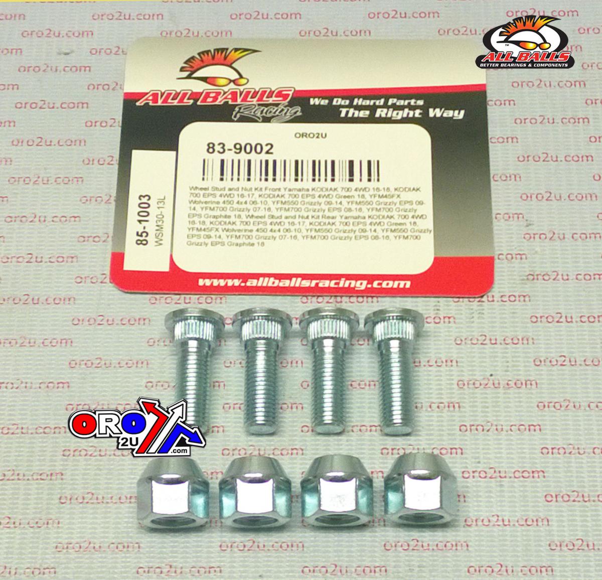 Wheel Stud and Nut Kit, ALLBALLS 85-1003 Yamaha KODIAK 700 4WD 16-18, KODIAK 700 EPS 4WD 16-17, KODIAK 700 EPS 4WD Green 18 thumbnail 2