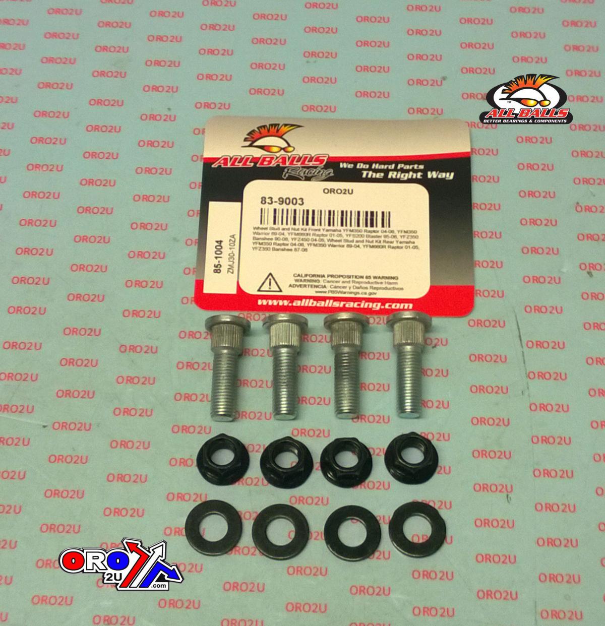 Wheel Stud and Nut Kit, ALLBALLS 85-1004 thumbnail 2