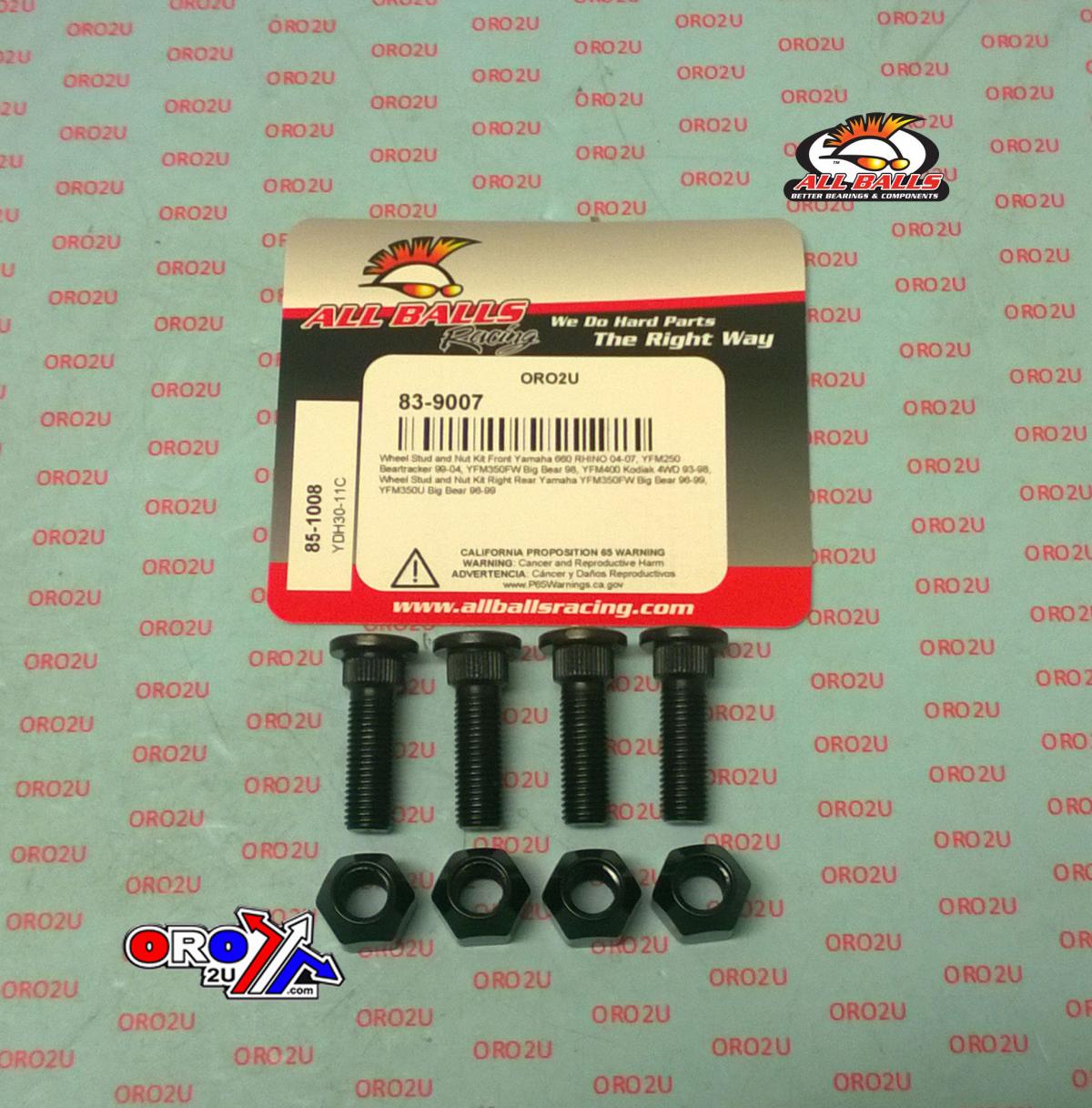 Wheel Stud and Nut Kit, ALLBALLS 85-1008 thumbnail 2