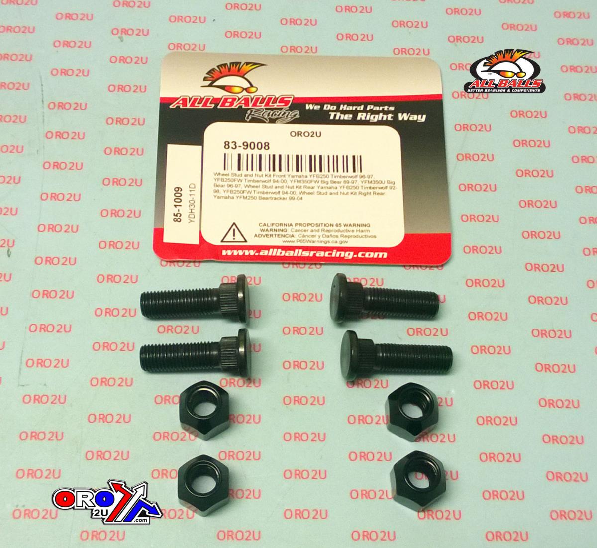 Wheel Stud and Nut Kit, ALLBALLS 85-1009 thumbnail 2