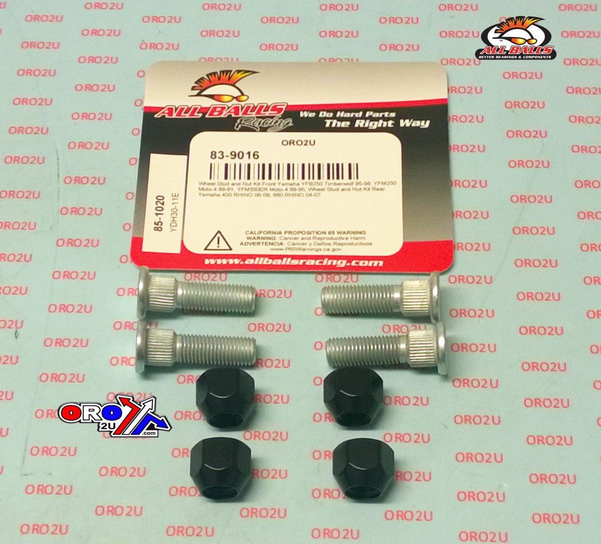 Wheel Stud and Nut Kit, ALLBALLS 85-1020 thumbnail 2