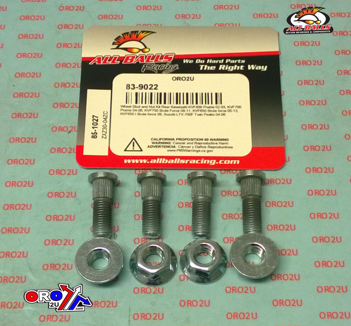 Wheel Stud and Nut Kit, ALLBALLS 85-1027 image 1