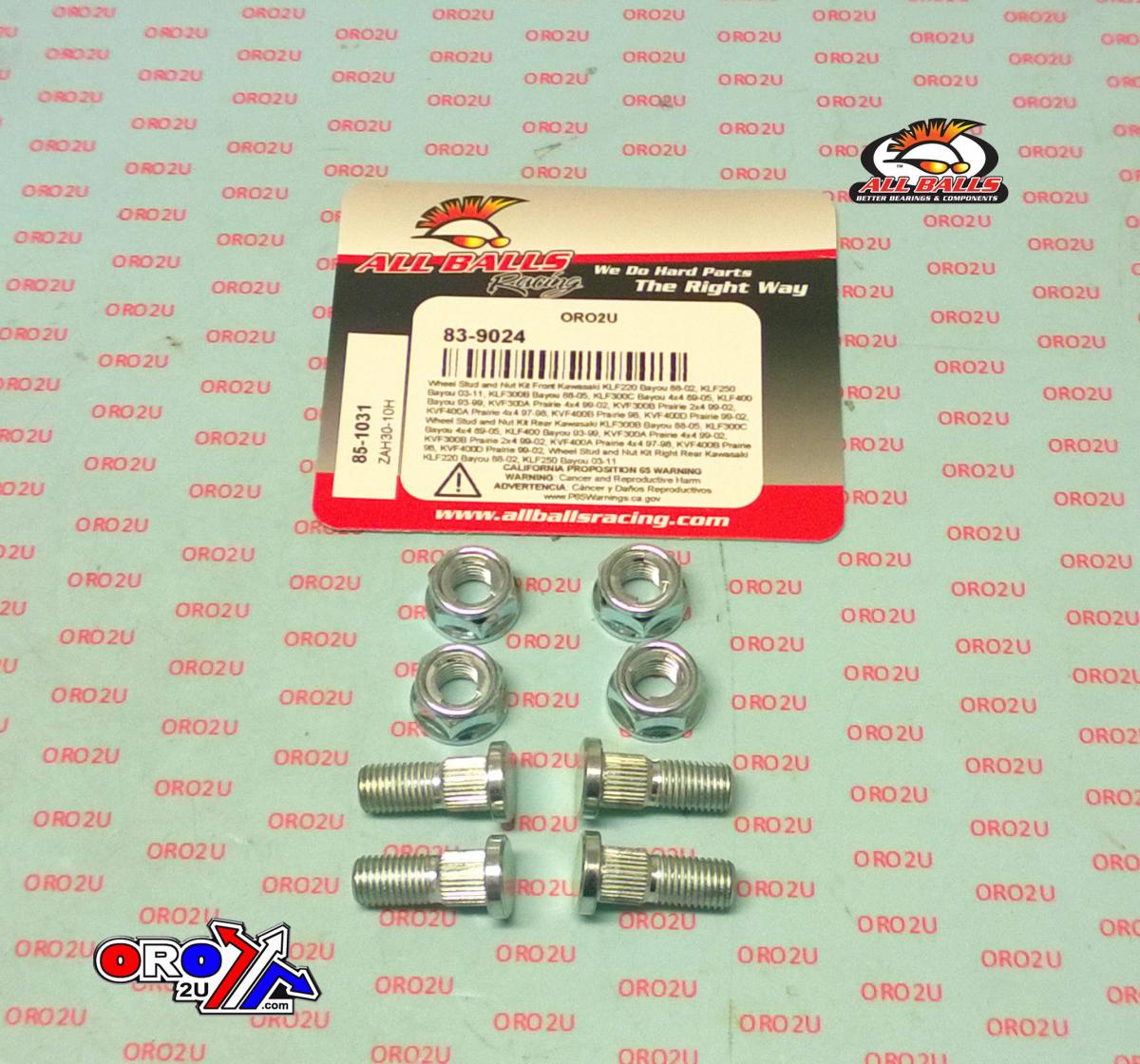 Wheel Stud and Nut Kit, ALLBALLS 85-1031 thumbnail 2