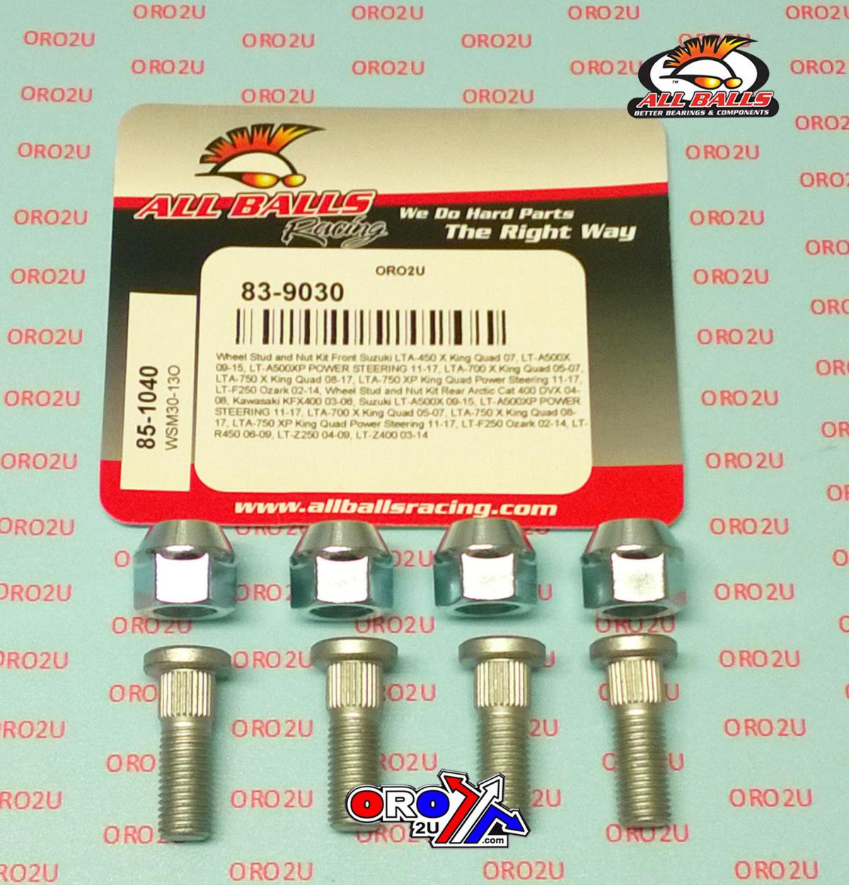 Wheel Stud and Nut Kit, ALLBALLS 85-1040 thumbnail 2
