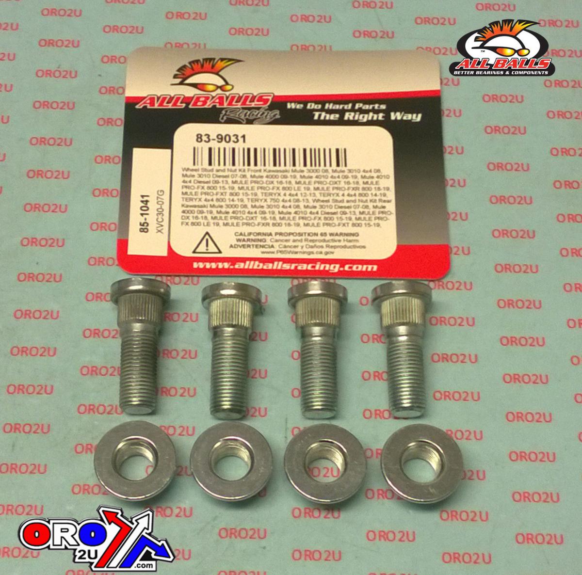 Wheel Stud and Nut Kit, ALLBALLS 85-1041 image 1