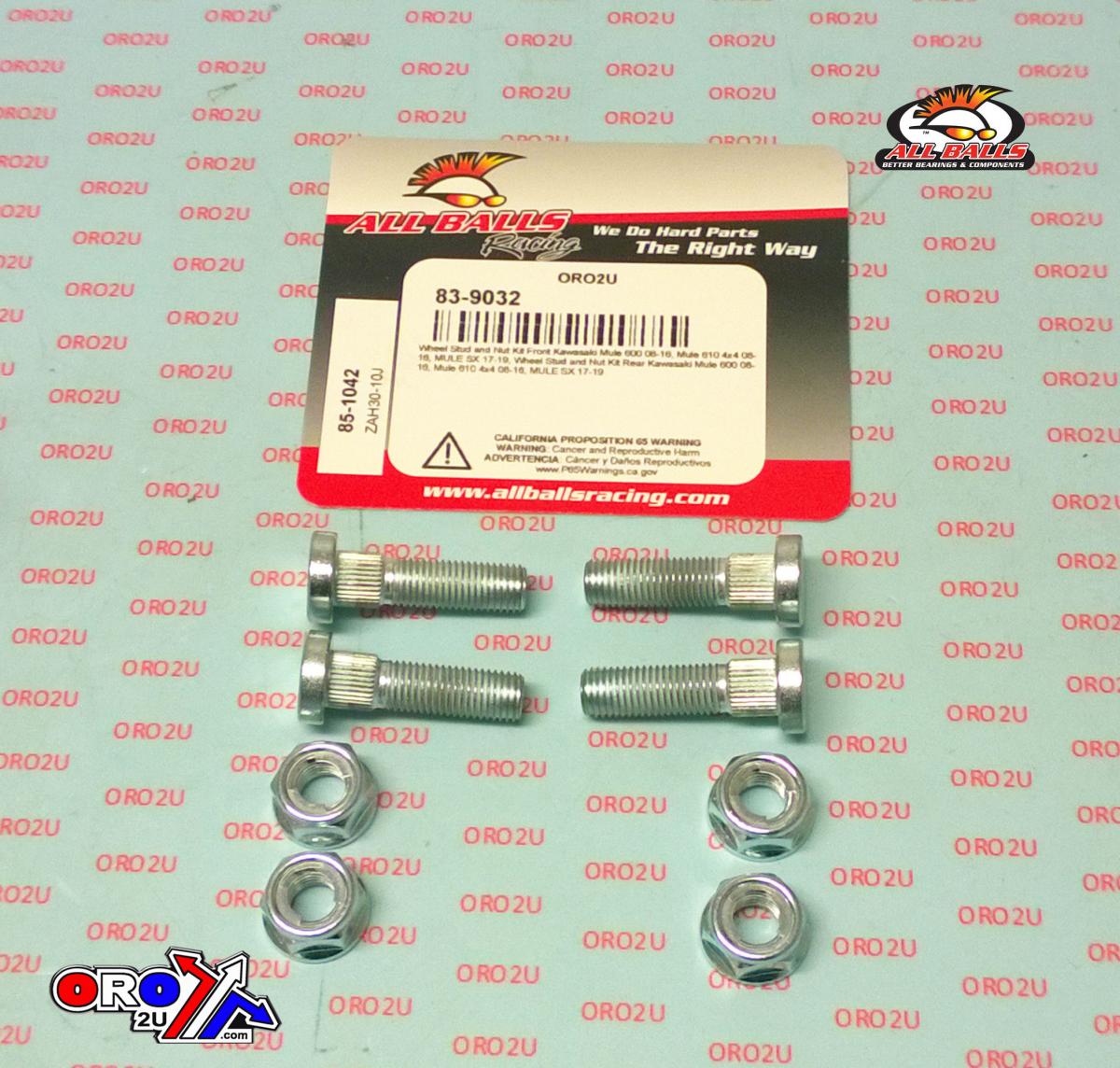 Wheel Stud and Nut Kit, ALLBALLS 85-1042 thumbnail 2