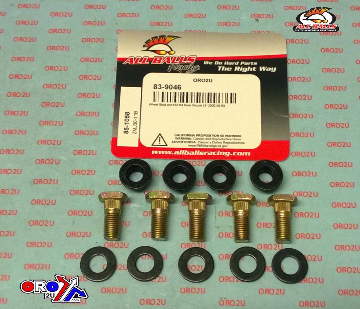 Wheel Stud and Nut Kit, ALLBALLS 85-1058 thumbnail 2