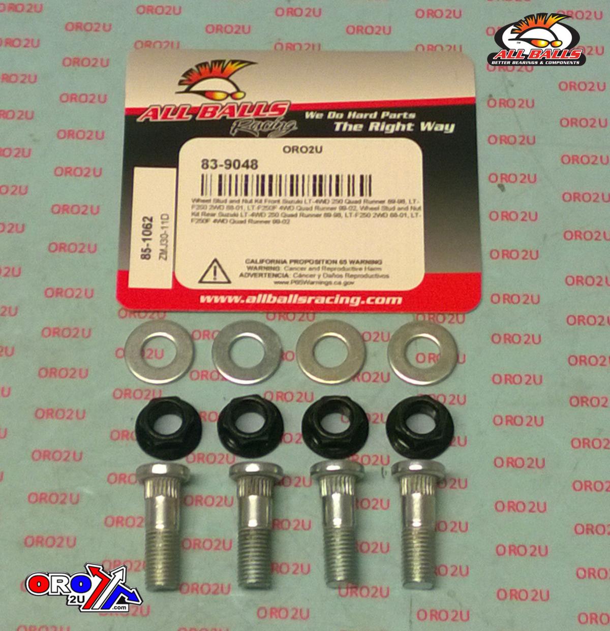 Wheel Stud and Nut Kit, ALLBALLS 85-1062 thumbnail 2