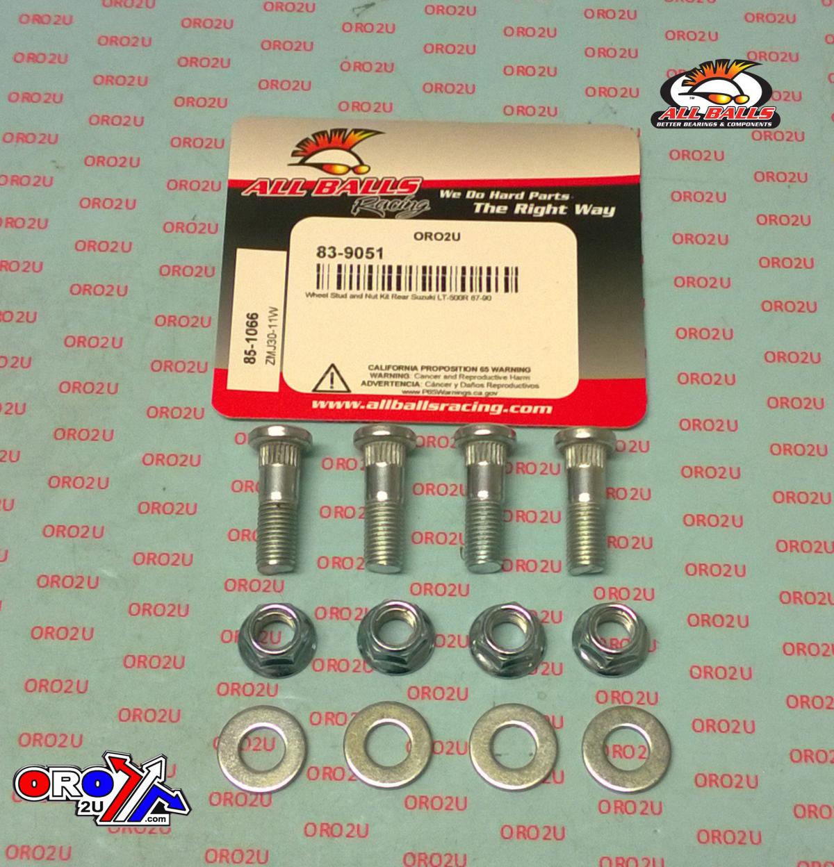 Wheel Stud and Nut Kit, ALLBALLS 85-1066 thumbnail 2
