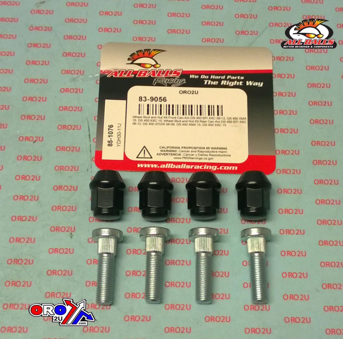 Wheel Stud and Nut Kit, ALLBALLS 85-1076 thumbnail 2