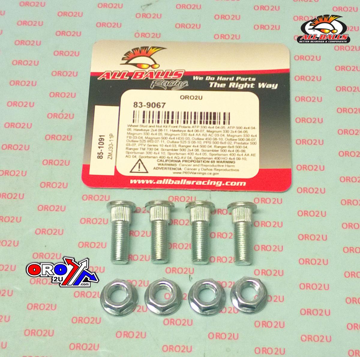 Wheel Stud and Nut Kit, ALLBALLS 85-1091 thumbnail 2