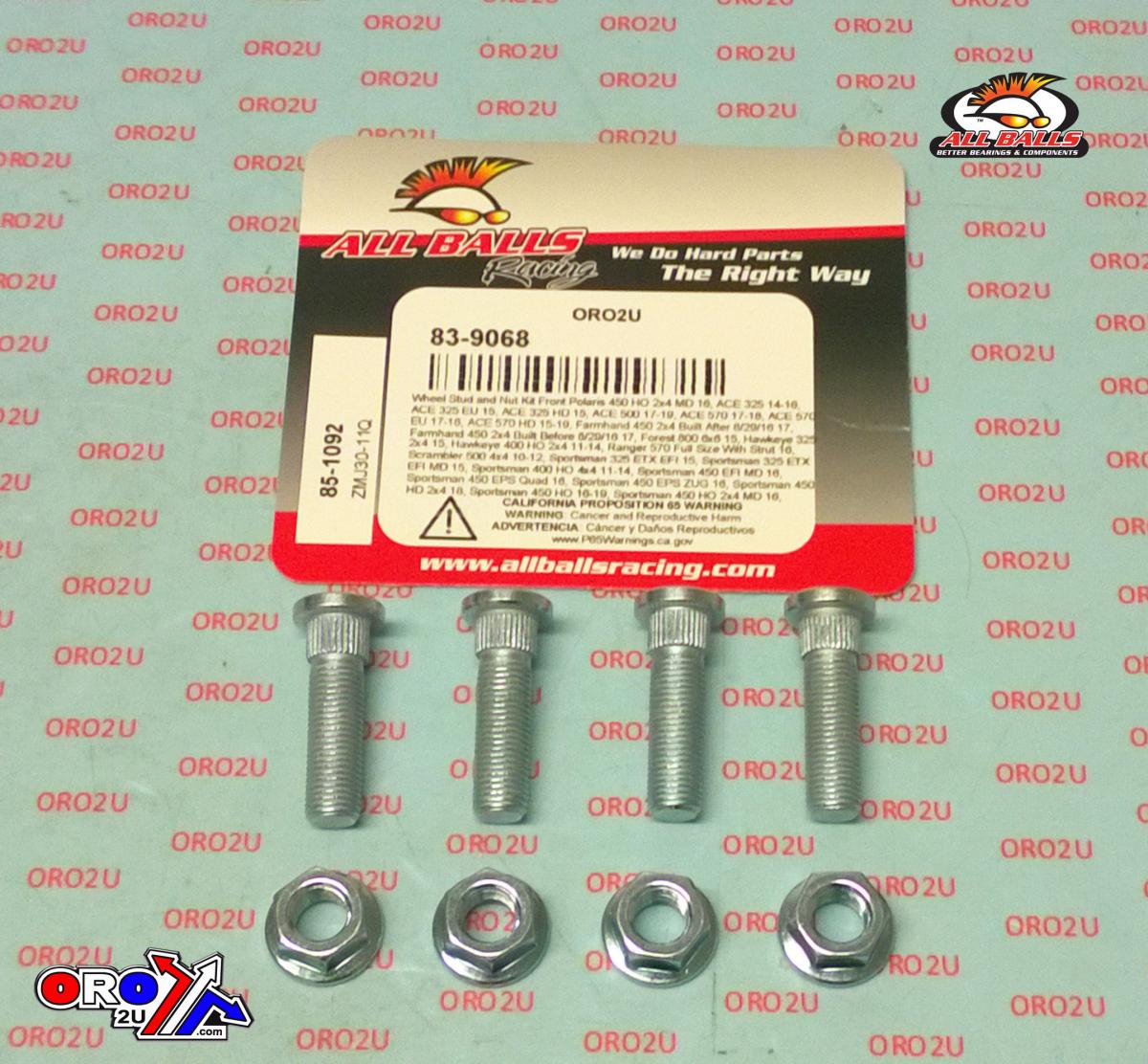 Wheel Stud and Nut Kit, ALLBALLS 85-1092 thumbnail 2