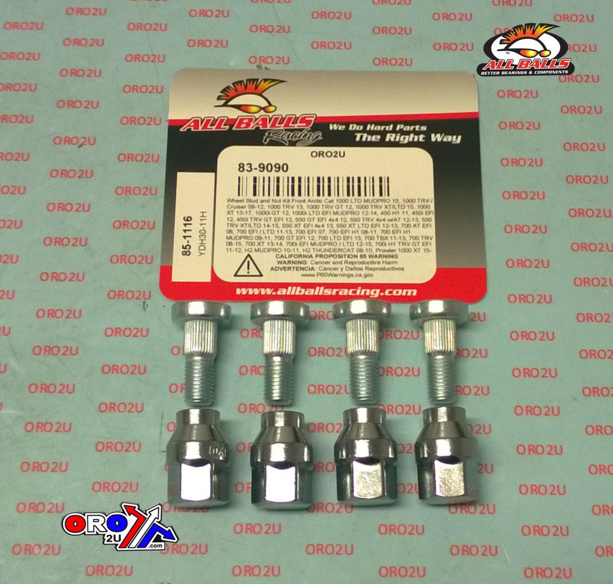 Wheel Stud and Nut Kit, ALLBALLS 85-1116 thumbnail 2